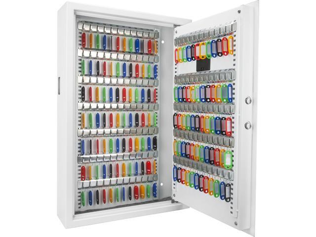 Steel 144 Key Cabinet with Electronic Keypad Lock Box, White
