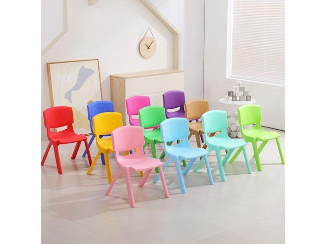 12Pcs Colorful Stackable School Chairs, Kids School Chair Seat for Toddlers Plastic Stack Chairs with 11'' Seat Height Little Kids Flexible Seating...