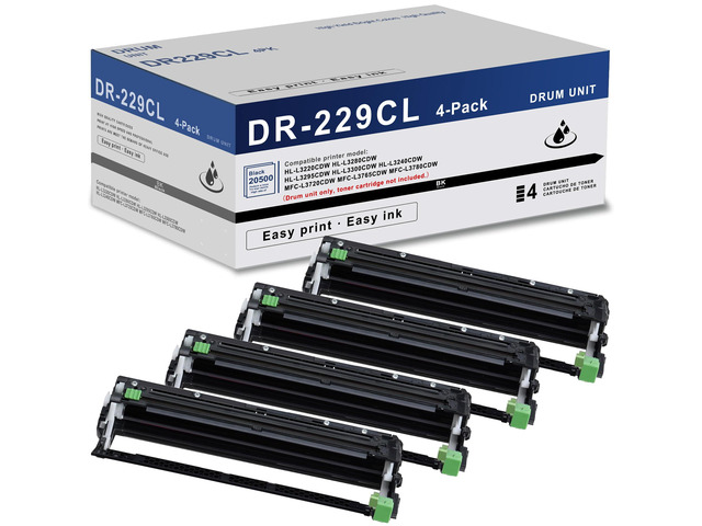 DR229CL Drum Unit (NOT Toner) 4 Pack Super High Yield Replacement for Brother DR229 DR 229CL DR-229CL Drum Unit for MFC-L3780CDW MFC-L3720CDW...