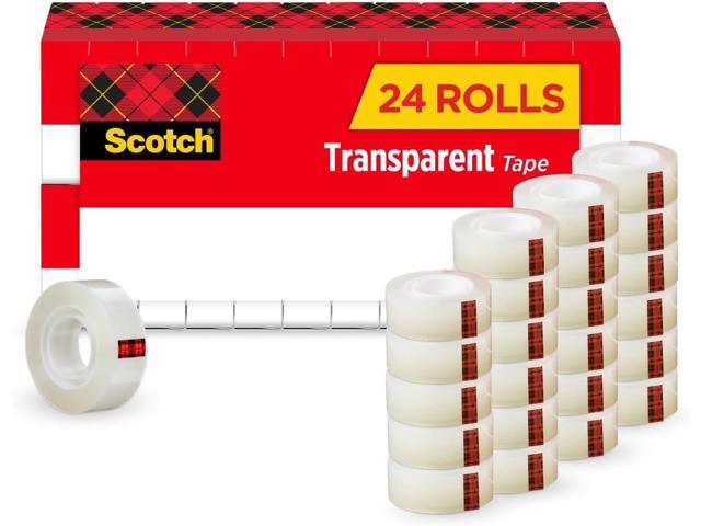 Transparent Tape Clear 3/4 in x 1000 in Photo-Safe Strong Adhesion 24 Rolls, Pack of 6