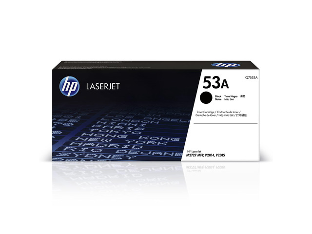 Original 53A Black Toner Cartridge Works LaserJet P2014, P2015 Series LaserJet M2727 MFP Series Q7553A