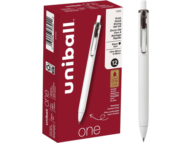 Uniball Gel Pen; 0.38mm Ultra Micro Black Pens; Gel Ink Pens Office Supplies Sold by Uniball are Pens; Ballpoint Pen; Colored-Pens;-Gel-Pens;...