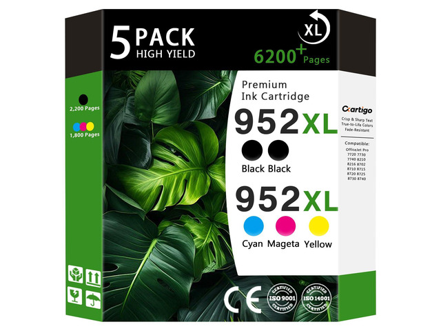 Compatible for 952XL Ink Cartridges Combo Pack Replacement for 952 XL HP952 HP952XL to use with HP OfficeJet Pro 8710 7740 8720 8715 8210 8703...