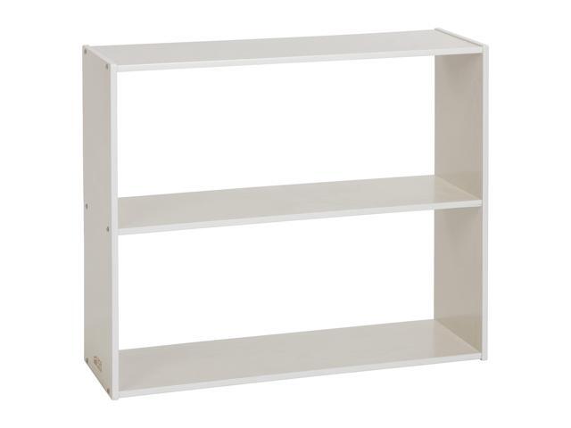 Streamline 2-Shelf Double-Sided Storage Cabinet, 30in, Double-Sided Display, White Wash