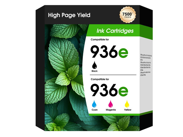 936e 936 High Yield Ink Cartridges 4 Pack Compatible with HP 9125e 9135e 936 936e 936xl Ink (7450+ Pages) Work for OfficeJet Pro 9120 9125 9130...