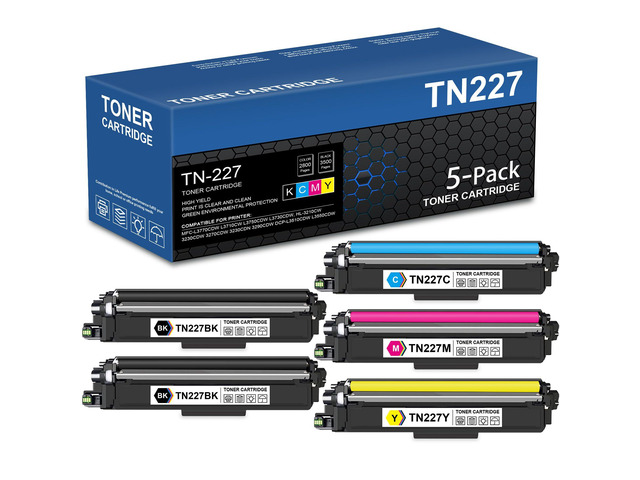 TN-227 TN227BK/C/M/Y High Yield Toner Cartridge Replacement for Brother TN-227BK TN227 TN223 TN-223 Compatible with Brother MFC-L3770CDW...