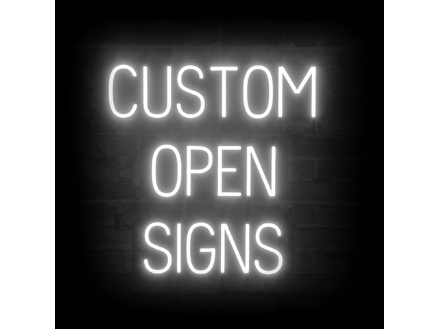 Custom Open Sign for Business, Ultra-Bright Neon LED Lights Customizable Click-Together Storefront Signage with Long-Lasting Visibility from 500...