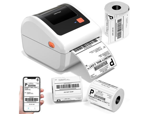 Bluetooth Shipping Label Printer with 3 Roll Labels D450BT White Thermal Label Printer 4x6 for Small Business, Thermal Printers Come with 750PCS...