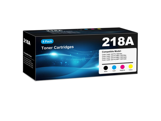 218A Toner Cartridges 4 Pack 3301sdw 3301fdw 3301 (with Chip) Compatible for HP 218A 218X W2180A 218 Toner for Color Laser Jet Pro MFP 3301fdw...