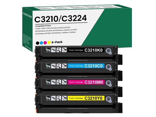 C3210K0 C3210C0 C3210M0 C3210Y0 Toner Cartridge (with Chip) Replacement for Lexmark C3224 Toner Cartridges Black Cyan Magenta Yellow for C3224...