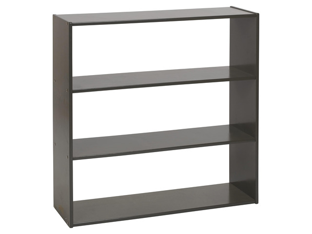 Streamline 3-Shelf Double-Sided Storage Cabinet, 36in, Classroom Furniture, Grey Wash