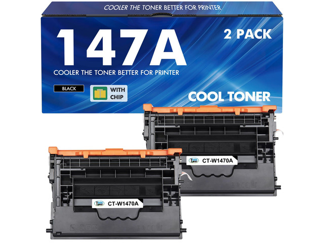 147A Black Toner Cartridge with Chip 147X W1470A M610 M612 2 Pack Compatible for HP 147A 147X for HP LaserJet Enterprise M610n M611dn M611x...