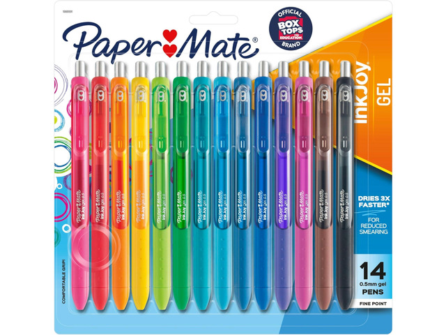 InkJoy Pens,Gel Pens,Fine Point (0.5 mm),Assorted,- Back to School,Teacher Supplies,Writing,Journaling,14 Count (Pack of 12)