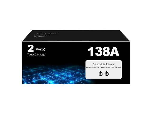 138A Black Toner Cartridge Pro MFP 3101fdw Black Toner Compatible for HP 138A Black Toner Cartridge for HP138A W1380A for pro 3001dw 3101sdw Toner...