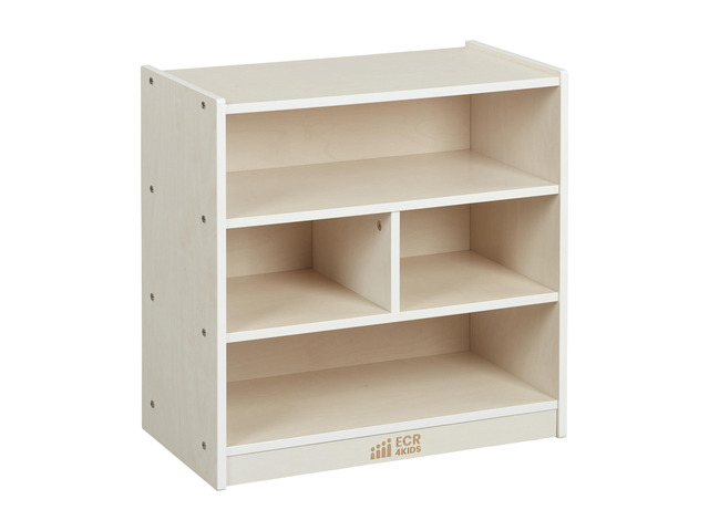 Mobile Building Block Storage Cabinet, Small, Classroom Furniture, White Wash