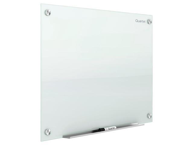Magnetic Glass Dry Erase White Board, 48''W x 36''H Whiteboard, Infinity Frameless Mounting, White Surface (G4836W)