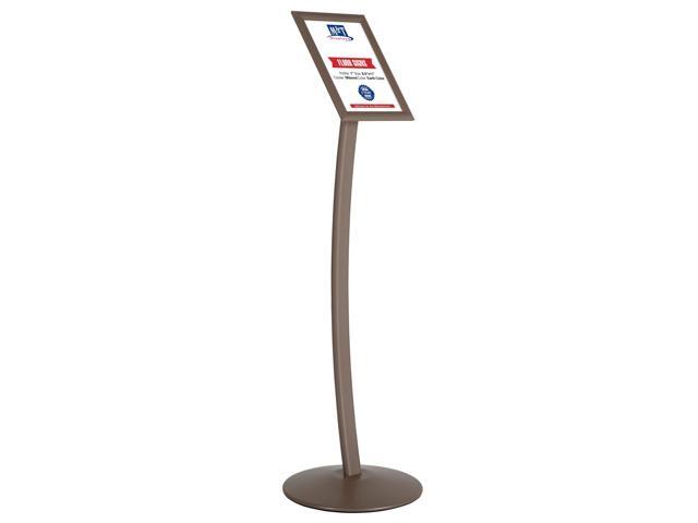 Curved Menu Board, 8.5x11 Pedestal Sign Holder Earth Color Floor Standing Aluminum Front Loading Easy Open Poster Message Advertisement Holder For.