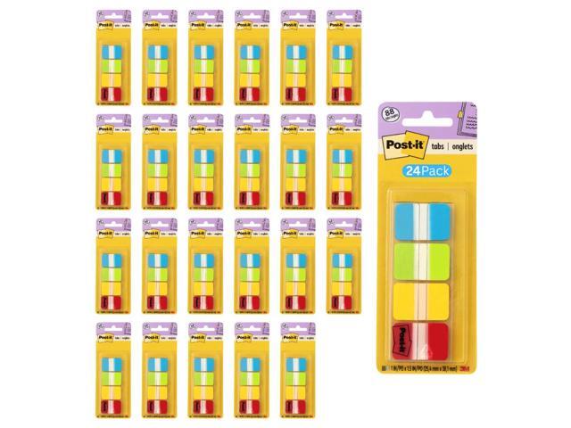 Tabs, 1 in Solid, Aqua, Lime, Yellow, Red, 22/Color, 88/Dispenser (686-ALYR1IN) (24 Pack) Aqua, Lime, Yellow, Red, 96 dispensers, 2112 tabs