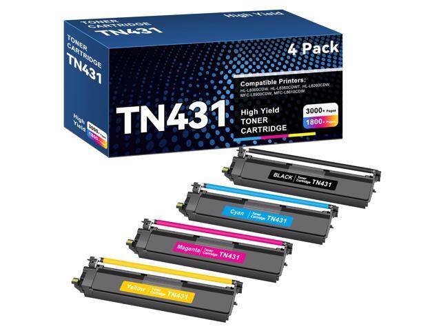 TN431 MFC-L8900CDW Toner Cartridges Replacement for Brother TN-431 4-Color TN 431 Toner Cartridge Set Ink Work with Brother HL-l8360CDW...