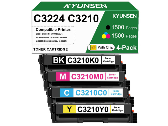 MC3224 MC3326 Toner Cartridge Compatible for Lexmark C3224 C3210 Toner C3210K0 C3210C0 C3210M0 C3210Y0 Toner for C3224 C3210 C3326 C3426 MC3224...