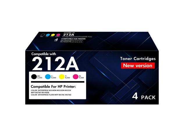 212A 212X Toner Cartridges 4 Pack for HP 212A 212 212X W2120A M554 M555 Compatible for HP LaserJet Enterprise M554 M555 M555dn M554dn M555x MFP.