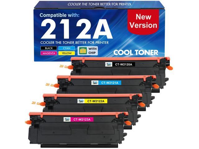 212A 212X Toner Cartridges 4 Pack for HP 212A 212X 212 W2120A M554 M555 Compatible for HP LaserJet Enterprise M554 M555 M555dn M554dn M555x MFP.