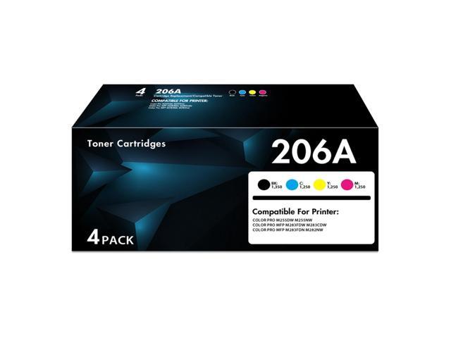 206A Toner Cartridges Set 4-Pack with Chip Compatible for HP 206A 206X Compatible for HP 206A W2110A 206X W2110X High Yield for Color LaserJet.