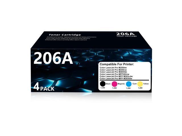 206A Toner Cartridges Replacement for HP206A toner cartridge (4Pack) Works Color LaserJet Pro MFP M283fdw M255dw M283cdw M283fdn M255nw M255dw.