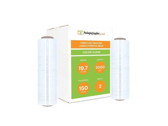 PSBM Machine Stretch Wrap, 2 Rolls 19.7 Inch x 3000 Feet 150 Gauge Heavy Duty Clear Plastic Wrap Industrial Strength Shrink Film for Moving,...