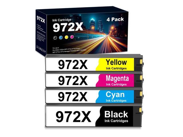 972X Ink Cartridges Replacement for HP 972X 972A 972 for PageWide Pro MFP 477dw 452dw 577dw 552dw 452dn 477d Printers (4-Pack, Black Cyan Yellow...