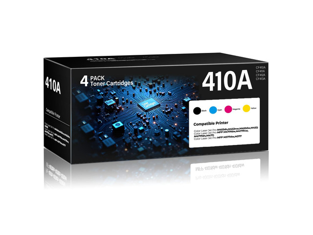 410A Toner Cartridges Color Laser Jet Pro M452 MFP M477 M377 series Compatible for HP 410A 410X Toner Cartridges 4 Pack for HP410A for Color Pro...