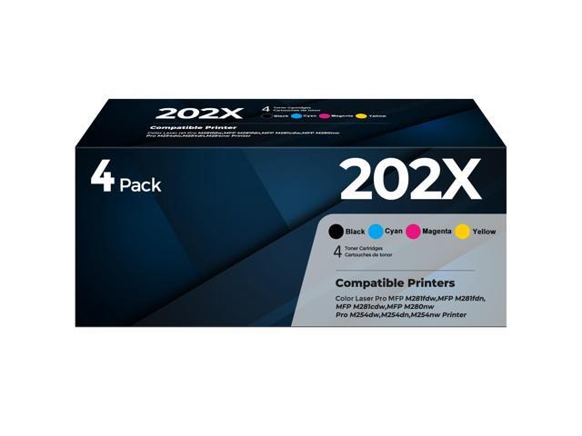 202X Toner Cartridges Set 4-Pack High Yield Toner Compatible for 202X CF500X Color Toner Cartridge for Color Laser Jet Pro MFP M254dw M281fdn...