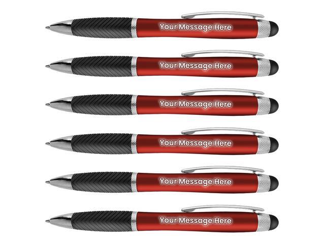 Personalized Pens-80 Pack Bulk-Free Laser Engraving - 3 In Ballpoint Pen, Stylus and Light Up Personalized Area, Custom Business Name, Text, Logo...