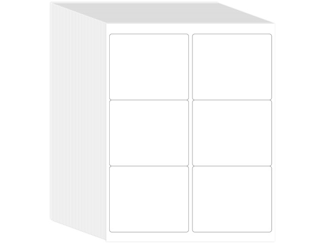 3-1/3' x 4' Printable White Sticker Labels, 9000 Labels for Laser/Inkjet Printing - Matte (9000 Labels, 1500 Sheets)