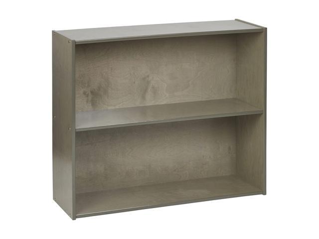 Birch Streamline 2-Shelf Storage Cabinet, 30in High, Classroom Furniture, Grey Wash