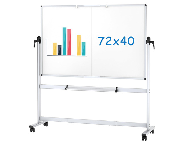 Rolling Whiteboard, 72' x 40' Mobile White Board with Stand Double-Sided Standing Magnetic Dry Erase Board on Wheels for School Office Home
