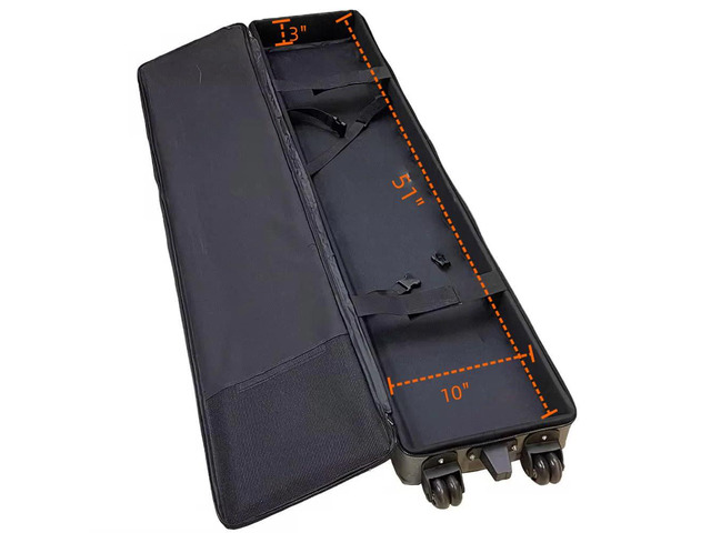 Padded Carrying Case for Roll Up Banner Stands with Handles and Wheels Internal Size: 51' L x 10' W x 3' H