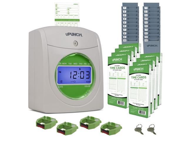 HN3540 Complete Small Business Start-Up Kit: AutoAlign Time Clock System with 400 Time Cards, 4 Ribbons, and 2 Racks