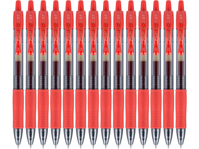 G2 Premium Gel Roller Pens, Fine Point 0.7 mm, Red 14 Count (Pack of 7)