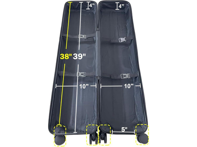 39' L x 10' W x 8' H Trade Show Shipping Case for Roll Up Banner Stands with Handles and Shoulder Strap Travel Hard Carrying Case inside size: (39'...