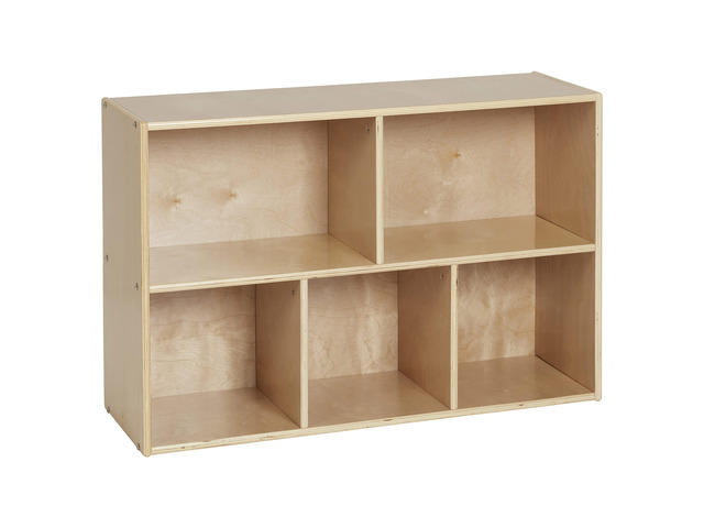Streamline 5-Compartment Storage Cabinet, 24in, Classroom Furniture, Natural