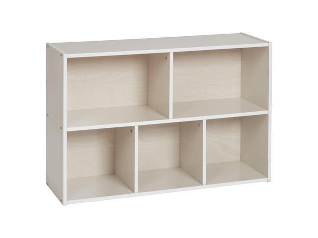 Streamline 5-Compartment Storage Cabinet, 24in, Classroom Furniture, White Wash