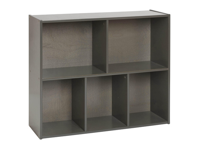 Streamline 5-Compartment Storage Cabinet, 30in, Classroom Furniture, Grey Wash