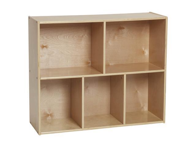 Streamline 5-Compartment Single-Sided Storage Cabinet, 30in, Kids Furniture, Natural