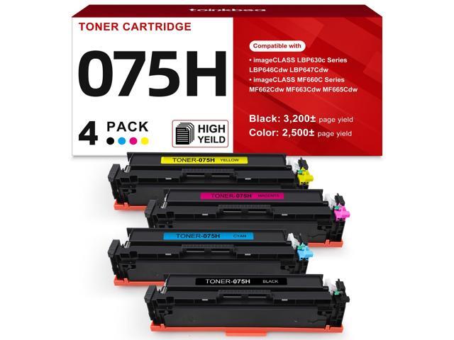 075H 075 Toner Cartridge Set LBP646Cdw MF665Cdw MF662Cdw MF663Cdw 4-Pack Compatible for Canon 075H 075 H Color ImageCLASS MF665Cdw MF662CDW...