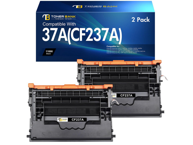 CF237A 37A Black Toner Cartridge 2-Pack CF237X 37X M607 M608 M607n M608n Compatible for HP 37A 37X Toner Cartridge for HP LaserJet Enterprise...