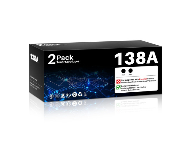 138A Toner Cartridge [with Latest Chip] Replacement for 138a Black LaserJet Toner Cartridge W1380A 138A Black Toner Work with Pro 3001dw Pro...