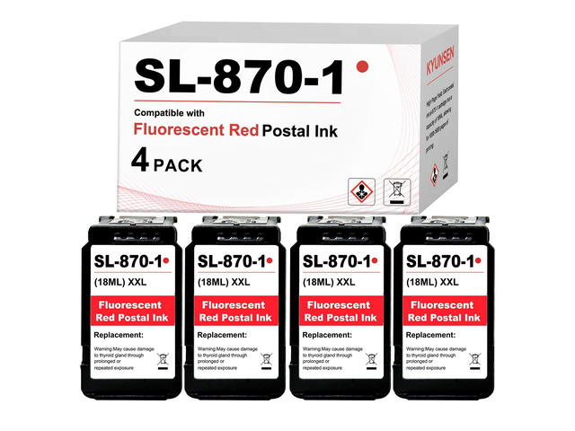 SL-870-1 XXL Red Ink Cartridge Fluorescent Red Ink Cartridge Compatible for SL870-1 Replacement for Pitney Bowes New SendPro Mailstation Postage...