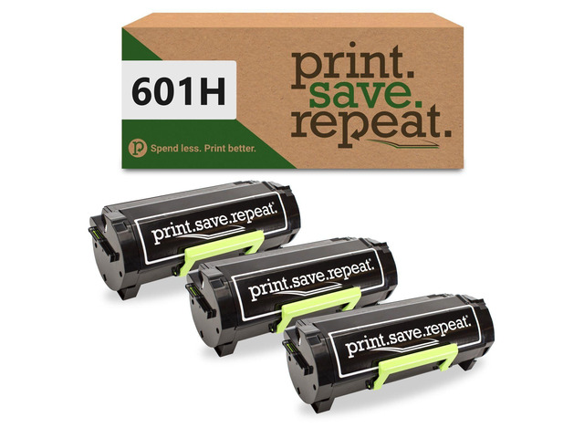 Lexmark 601H 3-Pack High Yield Remanufactured Toner Cartridges for MX310, MX410, MX510, MX511, MX610, MX611 [30,000 Pages]