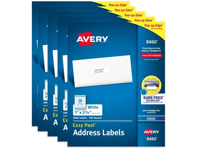 Easy Peel Printable Address Labels with Sure Feed, 1' x 2-5/8' Customizable Stickers, White, 3,000 Blank Mailing Labels per Pack, Great for...